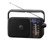 Sansai AC DC Portable AM FM Radio Telescopic Antenna with Earphone Plug