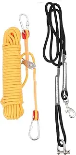 BESPORTBLE 1 Set Dog Camping Cables Camping Dog Chain Dog Chain for Camping Pet Tie Out Cable Heavy Duty Dog Chains for Outside Dog Tie Out Trolley Cable Tie- Out Check Cord Yellow Nylon