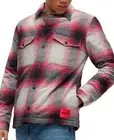 Hugo Boss Men Enalu Shirt Jacket New Shacket M Oversized Red White Plaid Check