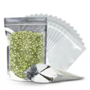 100 Resealable Food Storage Bags, 7x10-inch Heat Sealable Stand Up Zip Bags, ...