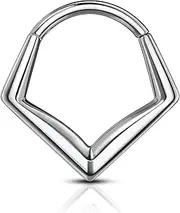 COCHARM Minimalist Triangle G23 Solid Titanium Septum Rings 16G Septum Jewellery Helix Daith Earrings for Women Surgical Steel Helix Daith Piercing Jewellery