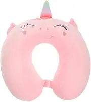 HEALSOPTHY 1Pc Unicorn Plush U Shaped Travel Pillow Cartoon Neck Cushion for Soft Support Pillow for Airplane Train and Car Travel