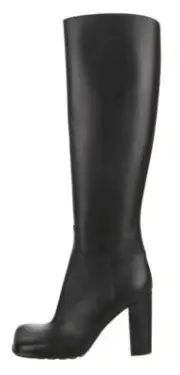 $1750 NIB New BOTTEGA VENETA Sz 38 Tall Black Square Toe Boots Shoes