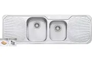 Oliveri Petite 1 & 3/4 Bowl Inset Sink With Double Drainer PE341