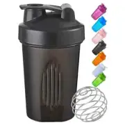 400ML Blender Shaker Bottle with Stainless Ball BPA Free Plastic Protein Shakes