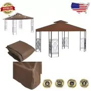 UV-Blocking 10'x10' Brown Replacement Canopy for Gazebo – Durable Polyester Top