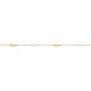 9ct Gold Two Tone 19cm Multi "love" Trace Bracelet