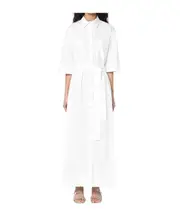 White shirt dress with belt S,L white