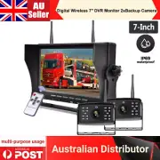 Digital Wireless 7" DVR Monitor 2xReversing Camera 50m Working Range Caravan Bus