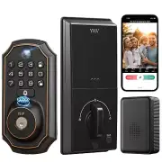 Keyless Entry Door Lock with Camera Fingerprint Smart Door Lock with App Remo...