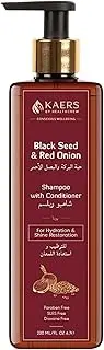 Kaers Kalonji Herbal Shampoo | Black Seed and Red Onion | Shampoo With Conditioner | Paraben Free, SLES Free, Dioxane Free | Hydration and Shine Restoration | Soft & Shiny Hair for Wow Effect | 200 ml