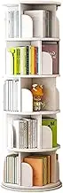 FTYEBDNC 360° Display Rotating Bookshelf, Spinning Bookcase Tower Organizer, Spinning Bookcase Tower, Movable Book Display Stand for Bedroom,White