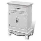 Wooden Cabinet with 2 Doors 1 Drawer White Timber Storage Cupboard vidaXL