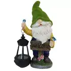 Solar Powered Gnome Figurine Light Resin Creative Outdoor Lawn Yard Porch Decor