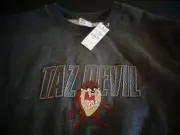 TAZ Tazmanian Devil 1998 Warner Bros VINTAGE Sweatshirt NEW Sewn SMALL Free Ship