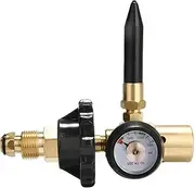 Industrial Pressure Regulators Brass Helium Latex Balloon Inflator Regulator with Pressure Gauge for CGA580 Tank Valves Pressure Reducer Gauge Meter Valve(CGA580)