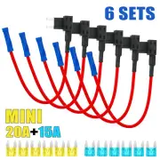 18PCS Fuse Tap Adapter Kit_12V 15 Amp 20Amp Car Add A Circuit Mini ATM APM Blade