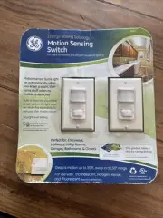 GE 2 PACK White Motion Sensor Light Switch On/Off/Auto Timer 120 VOLT 500 WATT