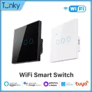 1/2/3/4gang TUYA WiFi Smart Touch Switch EU Plug Smart Home Light Wall Button 86