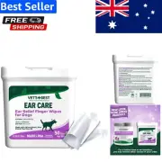 Natural Ear Cleansing Finger Wipes for Dogs - Soothes and Deodorizes (50 Count)