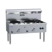 Luus WZ-2C2B Two Hole Two Burner Compact Waterless Wok - WZ-2C2B-LU