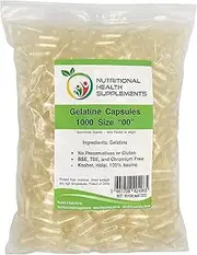 1000 Size 00 Empty Clear Gelatin Capsules Kosher Halal Gelatine Gel Caps