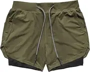 [Aosufei] Men's Elastic Waist Quick Dry Swim Trunks Drawstring Breathable Athletic Shorts Lightweight Casual Shorts with Liner