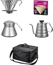 HARIO O-VOC V60 Outdoor Coffee Basic Set, Black, Coffee, Buy Set, Made in Japan, Present, Gift, Gift