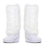 Ellie Shoes Happy Light Up Costume Platforms Furry Raver Shoes Boots 455-HAPPY