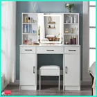 Vanity Dressing Table Make up Desk With Hollywood LED Lighted Mirror & Stool