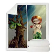 Eve and the Tree of Knowledge Woman and Snake Throw Blanket