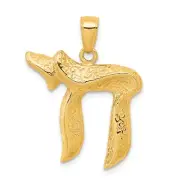 10k Yellow Gold Jewish Chi (Long Life) Pendant