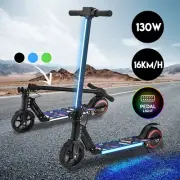 Electric Scooter 130W 16KM/H 8km Range LED Light Folding Portable Ride Teen AU