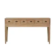 [Florabelle Living] Columbus Oak 6 Drawer Hall Table