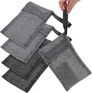 WOFASHPURET 4Pcs Exfoliating Soap Pouches Saver Bags for Bath Shower Skin Friendly Design Grey for Storing Fragrant Exfoliating Soaps