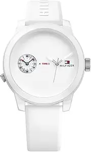 [Tommy Hilfiger] Denim White Silicone White Dial Men's Watch