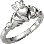 [JewelryWeb] 925 Sterling Silver Polished Youth Irish Claddagh Celtic Trinity Knot Ring Size 6.5 Band Style-Ring for Women