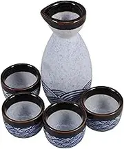 Ciieeo 1Set Elegant Japanese Sake Set Sake Serving Set with Pot and Cups Premium Quality for Home Entertaining Bar Special Occasions