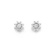 9ct Gold Diamond Star Stud Earrings