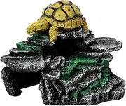 Turtle Basking Platform Natural Rock Decor for Turtle Habitat Multifunctional Basking Ramp Easy to Clean and Stable Design for Aquatic Tanks for Bearded Dragon