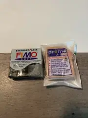 Fimo Soft Modelling Polymer Clay 2oz Bar Black 9 & Premo Beige 5092/Non-Crumble