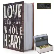 Decorative Book Safe Box with Combination Lock, Vintage Faux Book Hidden Safe...