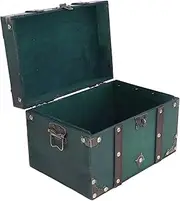 [gernie] Large Capacity Vintage Wooden Storage Box, Antique Jewelry Box with Lock, Excellent Gift, 9.4 X 6.8 X 6.1in, (XL Box with Three Digit Combination Lock)