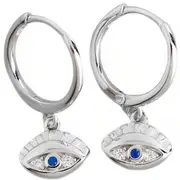 ANYCO Earrings Sterling Silver Blue Zircon Creative Eye Stud For Women Teen Girl Fine Perfect Fashion Stylish Accessories Jewelry Gifts