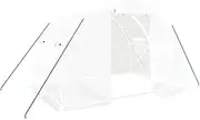 Walk-in Greenhouse, Outdoor Plant Hot House Gardening Greenhouses, PE Cover Tunnel Green Houses with Roll-up Windows, Zippered Door, Steel Frame, White 6 m³ 3x2x2 m