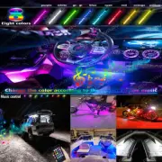 4X 36 LED Car Interior Atmosphere Lights Strip Music IR Remote Control Color (for: Peugeot)
