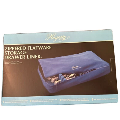 Hagerty Zippered Flatwear Storage Drawer Liner 19x12x2 1/2 New