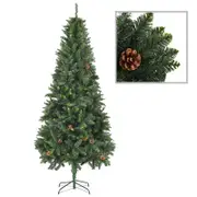 Artificial Christmas Tree with Pine Cones Green 210 cm