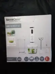 Silvercrest 3-in-1 Hand Blender Set blends whisks chops 5 piece set 600W new box