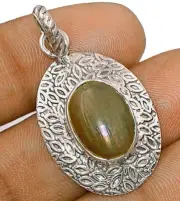 Natural Purple Fire Labradorite -Madagascar 925 Sterling Silver Pendant,